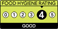 Food hygiene rating 4, Good, for Kebab house